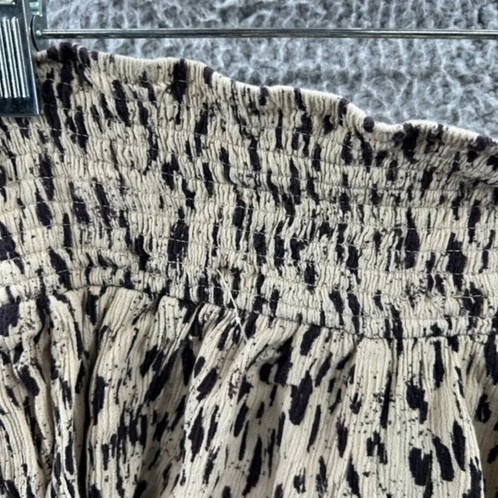Three Dots‎ Womens Animal Print Shorts XL Indie Boho Flowy Smocked Waist Pull On